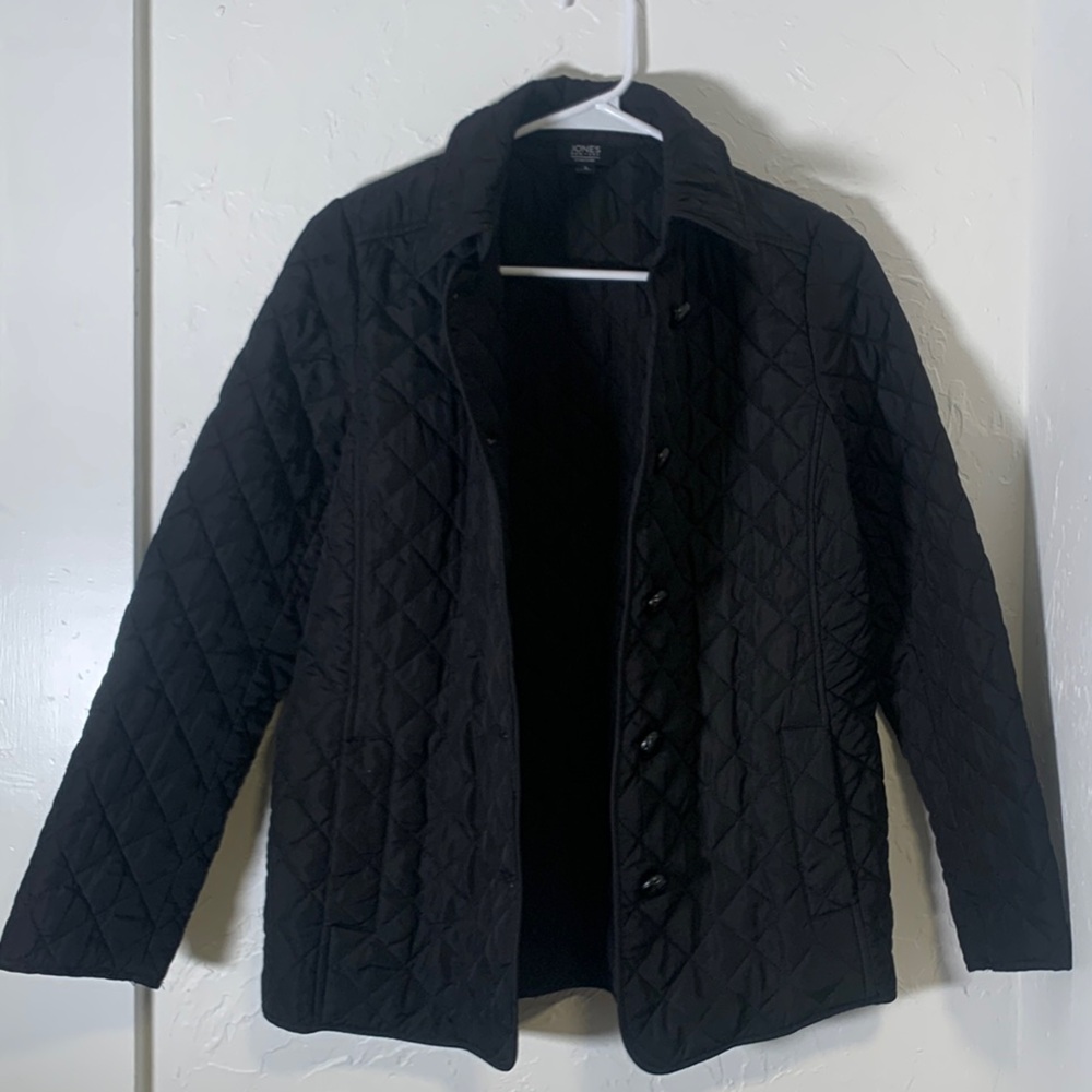 Jones New York Black Quilted Jacket